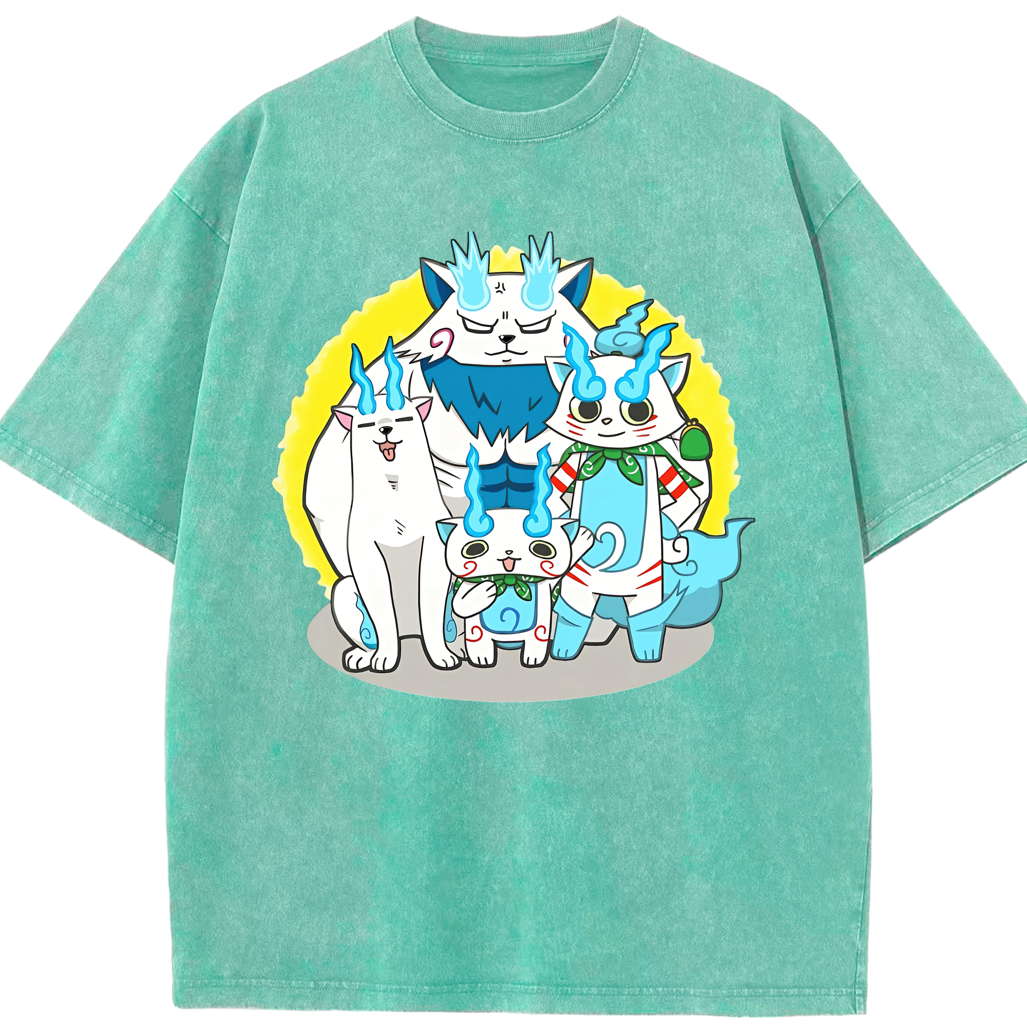 （画像用） 妖怪ウォッチ Yo-kai Watch 綿100% ヴィンテージ風 半袖Tシャツ（フロントプリント）